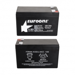 Euroone eo127.0 12 volt - 7 amper akü (150 x 65 x 90 mm)