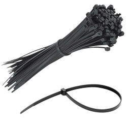 Kablo baği siyah 25cm 4.8mm plastik cirt kelepçe naylon (100 adet) jameson jkb-4825s