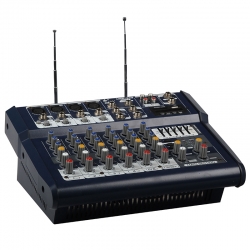 Lentus lnt-800m 2x400w usb-bt çift el kablosuz mikrofonlu power mixer
