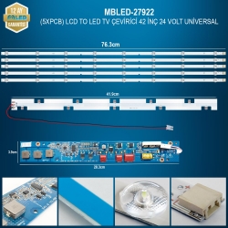 Mbled (5xpcb) lcd to led tv çevirici 42 inç 24 volt universal