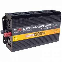 Powermaster pwr1200-12 tek dijital ekran 12 volt - 1200 watt modified sinus wave inverter