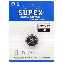 Supex cr2477 3 volt lityum pil (tekli)