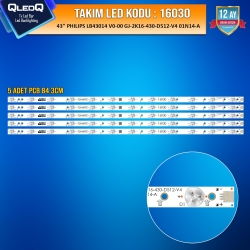 Takim led-130 (5xpcb) 43 philips lb43014 v0-00 gj-2k16-430-d512-v4 01n14-a