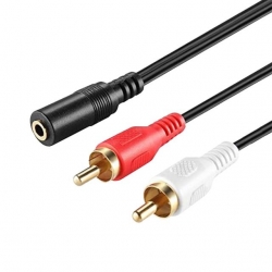 2RCA- 3.5Mm Stereo Dişi Kablo 1.5 Metre