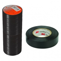3M Temflex 1300E Siyah 10'Lu Paket Pvc İzole Bant 0.13X19x0.13Mm