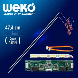 42 universal e-led 51 ledli (7020) 474mm 360-450ma 51-54v çift led+sürücü+kablo takim (wk-1369)
