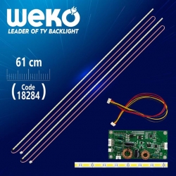 55'' Universal E-Led 69 Ledli (7020) 610Mm 360-450Ma 72-75V Çift Led+Sürücü+Kablo Takım Wk-0367 Tv Led Bar