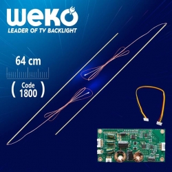 58' Universal Monitör E-Led (7020) 640Mm 12V Çift Led+Sürücü+Kablo Takım