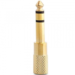 6.3 mm stereo erkek/3.5 mm stereo dişi metal gold jack fiş çevirici