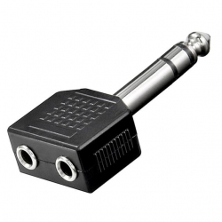6.3 Mm Stereo Erkek - 3.5 Mm Stereo X 2 Dişi Çevirici Jack