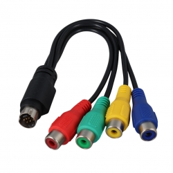 7 pin s-video to 4 rca dişi rgb görüntü kablosu (dvd - dv - eski ekran karti - tüplü televizyon)