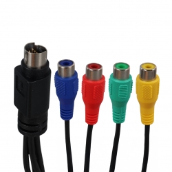 7 pin s-video to 4 rca dişi rgb görüntü kablosu (dvd - dv - eski ekran karti - tüplü televizyon)