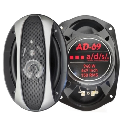 Ads ad-69 oto hoparlör oval 6x9 inç 940 watt (150 rms) tweeterli 2 adet