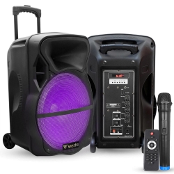 Aktif seyyar anfi uhf el mikrofonlu 25cm 150w bt/usb/sd/aux ledli westa wap-1053e