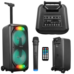 Aktif seyyar anfi uhf el mikrofonlu 30w bt/usb/sd/aux/fm ledli mikado md-801kp