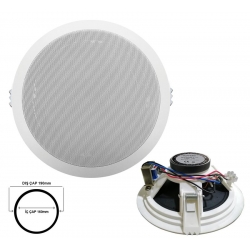 Alçipan tavan hoparlör 16cm 100v trafolu beyaz nwork c-6t