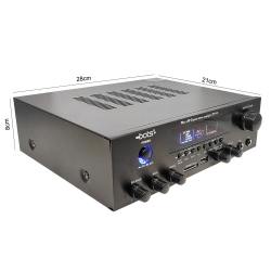 Anfi 80w 2 bölgeli dijital usb/sd/mp3 220v siyah bots bt-602