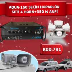 Aqua-200 anfi s-500 4lü seçim hoparlör seti (4 horn+500 w anfi)