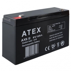 Atex AX6-12 6 Volt - 12 Amper Kuru Akülü Oyuncak Araba Aküsü Bakımsız (150 X 50 X 94 MM)