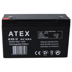 Atex AX6-12 6 Volt - 12 Amper Kuru Akülü Oyuncak Araba Aküsü Bakımsız (150 X 50 X 94 MM)
