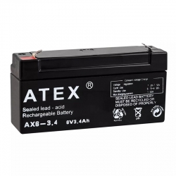 Atex ax6-3.4 6 volt - 3.4 amper yatik akü (12.5x6x3cm)