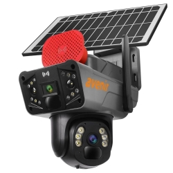 Avenir av-s427 solar smart güvenlik kamerası 4g sim 2 kameralı 3+3mp wi-fi ptz renkli gece görüş dış mekan
