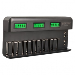 Beston C9036wl AA/AAA/9V/C Boy/Dboy/Ni-Mh/Ni-Cd/9V/Lityum Pil Lcd Ekranlı Hızlı Şarj Cihazı