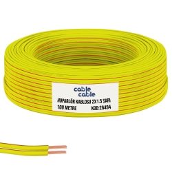 Cablecable hoparlör kablosu kordon 2x1.5 sarı 100 metre