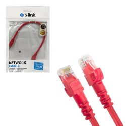 Cat6 patch network ethernet kablo utp kirmizi 30cm s-link sl-cat6030re