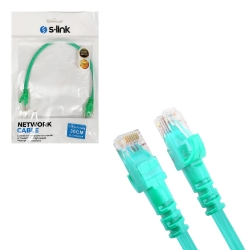 Cat6 patch network ethernet kablo utp yeşil 30cm s-link sl-cat6030gr