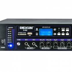 Dexun d-400 500 w 100v/70v/4-16 ohm usb/sd/bt 6 bölgeli 2 mik 3 aux girişli trafolu mixer anfi