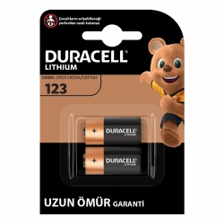 Duracell cr123 / cr123a / cr17345 3 volt lityum pil (2li paket)