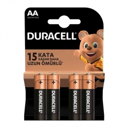 Duracell lr6/mn1500 aa 1.5 volt alkalin kalem pil (4lü paket fiyati)