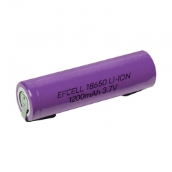 Efcell 18650 3.7 volt 1200 mah lithium li-ion puntali mavi pil (başliksiz puntali)