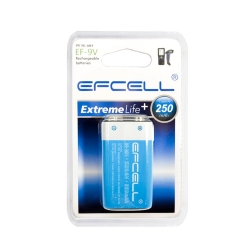 Efcell ef-9v şarjlı pil 9v 250 mah ni-mh