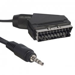 Elektromer 3.5 mm stereo erkek/scart kablo 1.2 metre kisa jack uydu alicisi av kablo (tivibular için)