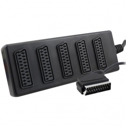 Elektromer 5'Li Scart Dağıtıcı (1 Erkek - 5 Dişi Scart)