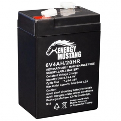 Energy Mustang 6 Volt 4 Amper Kuru Işıldak Aküsü (70X48x101 Mm)