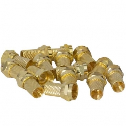 F Konnektör Altın RG6/U4 Geniş (100'Lü Paket)