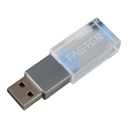 Faster 64 GB Mimi Serisi USB 3.0 Yüksek Hızlı Mavi Işıklı Metal Flash Bellek