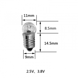 Fener ampül mini 2.5 volt vidali  (50lik paket)