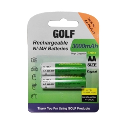 Golf şarjlı pil aa kalem 3000 mah ni-mh 2li paket