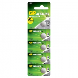 Gp 186 lr43 alkalin 1.5 volt düğme pil (186f-2c5)(5li paket)