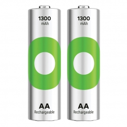 Gp recyko 1300 mah ni-mh 1.2 volt aa kalem şarjli pil 2li paket gp130aahce-2eb2 (gprhc132e000)