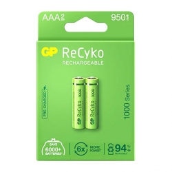 Gp Recyko 950 Mah R03 AAA Şarjlı 2'Li Pil