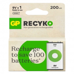 Gp recyko 9 volt - 200 mah ni-mh şarjli pil gp20r8h-2e1-(gprhv208r075)