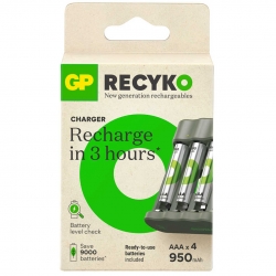 Gp recyko b441 4 x 950 mah r03 aaa pilli şarj cihazi (gp-b441/100hcer21-2gtlb4)