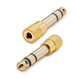 Hadron hdx-1264 çevirici jack 6.3mm stereo erkek 3.5mm dişi gold metal