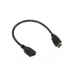 Hdmi uzatma kablosu erkek dişi örgülü 30cm