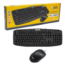 Hello hl-4620 multimedya  kablolu klavye + 3d mouse set